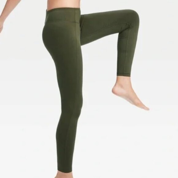 All in Motion Leggings Dark Olive Green Soft Comfort Stretch Womens Large - Picture 1 of 11